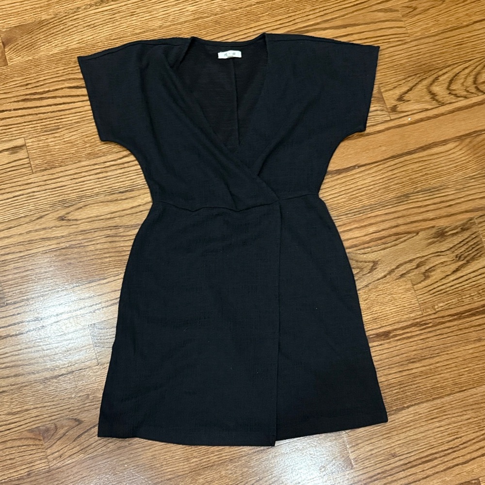 Madewell Black Mini Wrap Dress